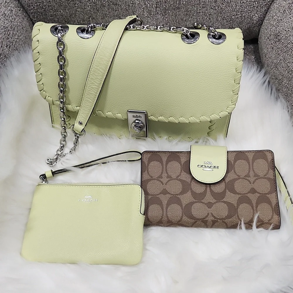 NWT. Coach Lane whipstitch shoulder bag and accessories - Picture 2 of 16